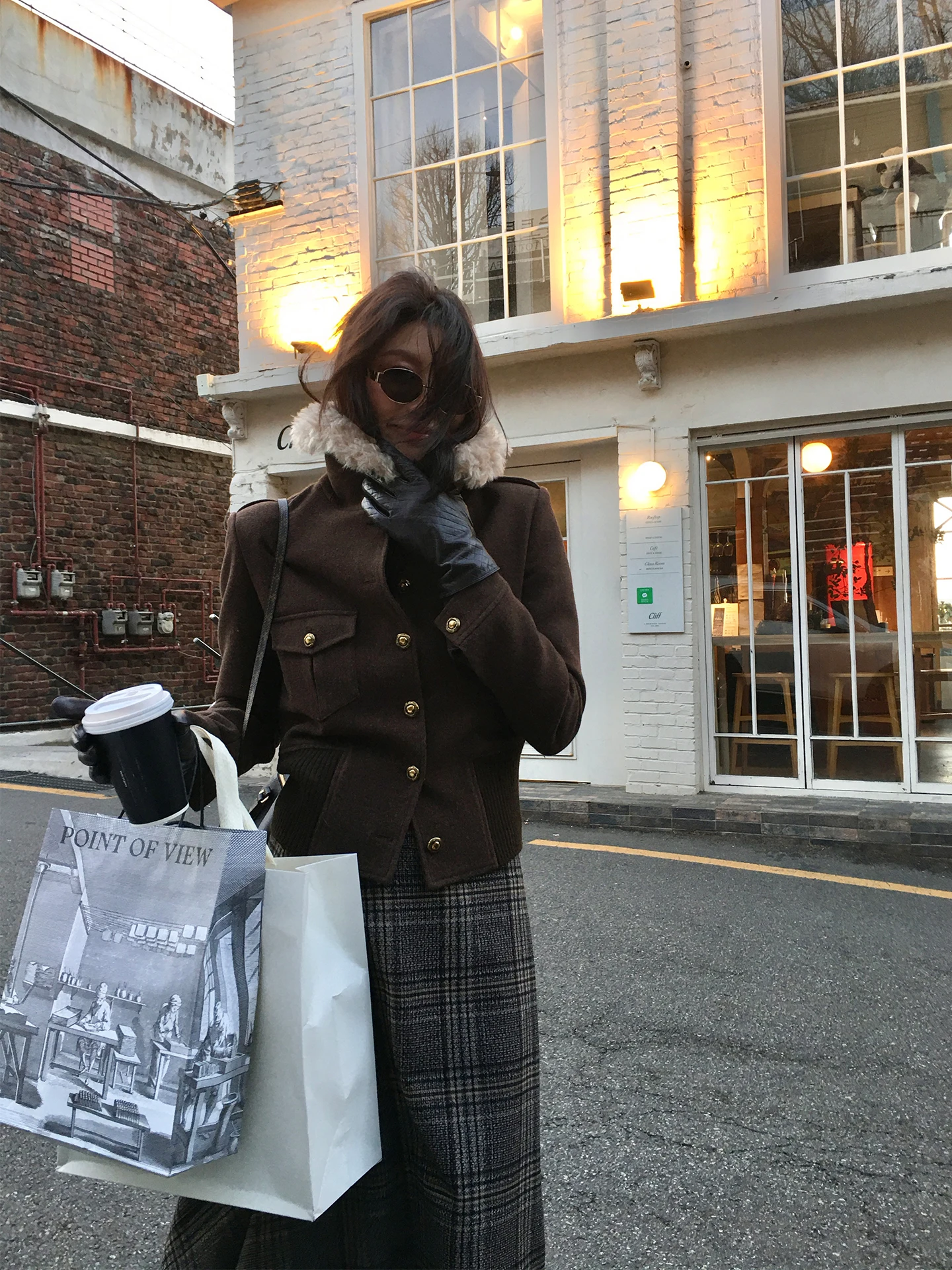 

Alonesavor Women's Slim Fit Goose down Jaet with Wool Blend 90 down Feather Collar Golden Button High Quali Spring Coat