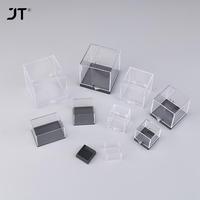 1Pc Storage Boxes Lids Gemstone Display Coin Clear Container Specimen Mini Square Cube Acrylic Case Rough Mineral Standard