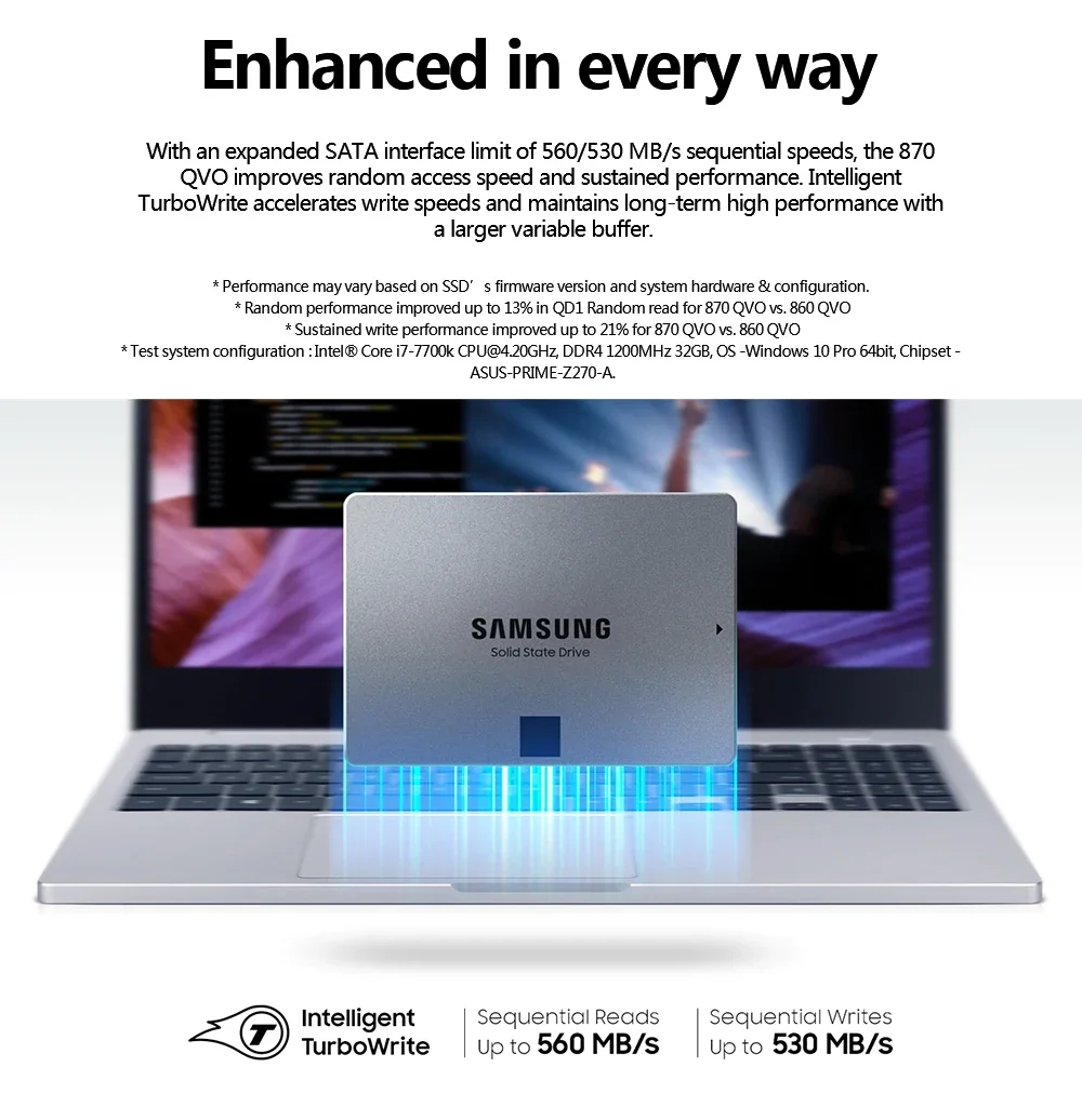 Imagem -06 - Samsung-ssd 870 Qvo 25 Polegadas Grande Armazenamento 8tb 4tb 2tb tb Velocidade de Leitura 560 mb s Sata 3