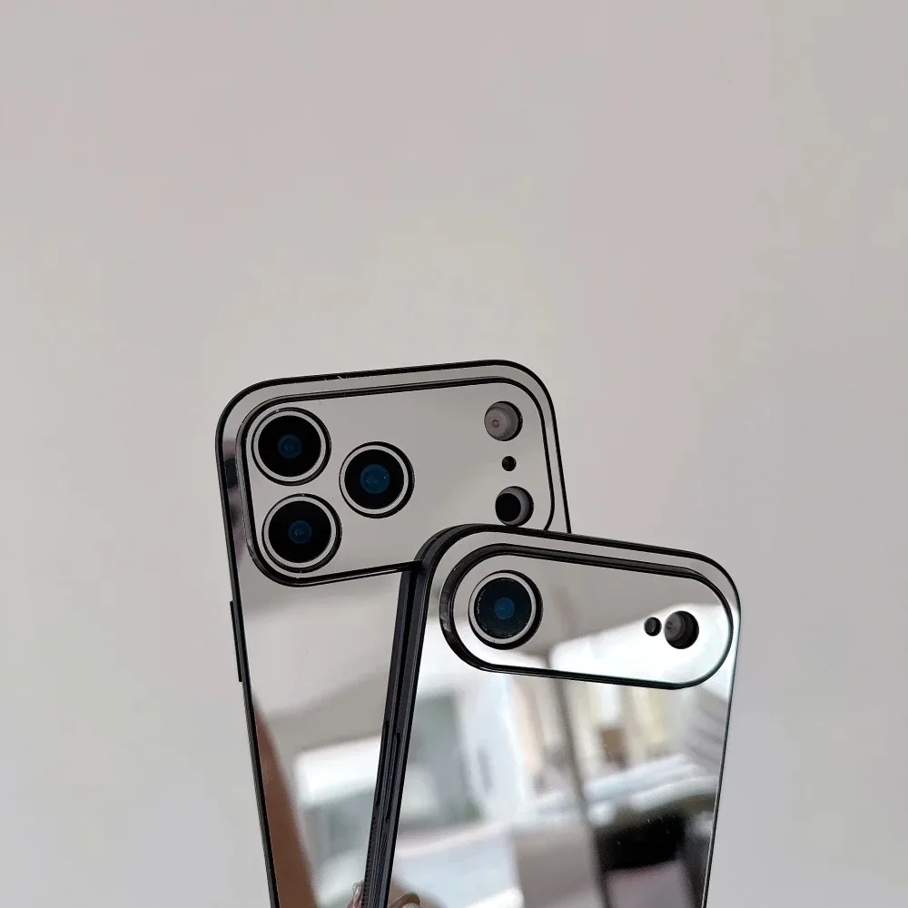 아이폰 17 에어 16 15 14 13 12 플러스 프로 맥스용 고급 미세 천공 거울 폰 케이스 (여성용 메이크업 거울, 충격 방지 커버)