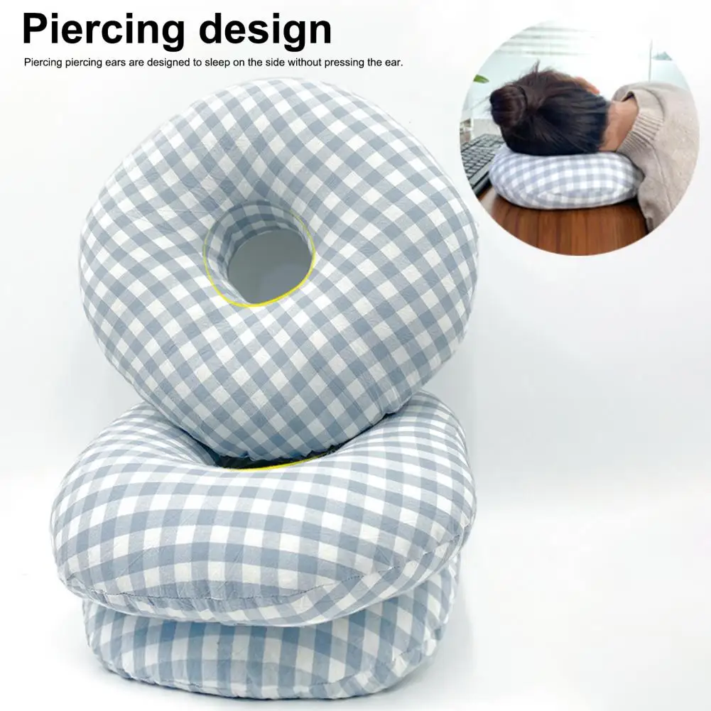 Ear Hole Design Pillow Adjustable Donut Pillow for Side Sleepers with Ear Piercings Pain Relief Pressure Reduction for Earring