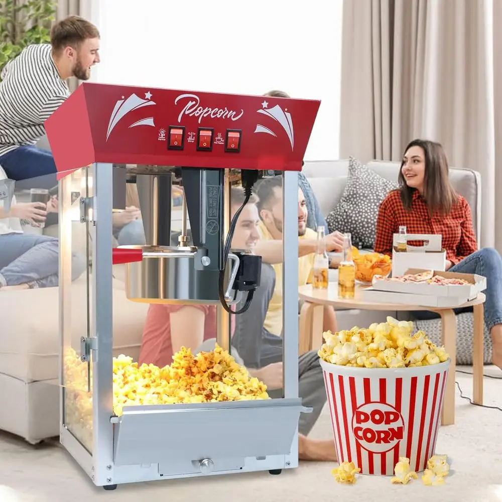 

12 oz-Countertop corn hine, StainlSteel Kettle, 110v/850w, with Complete Set o Accories, Movie Theater Style, corn Maker hine or