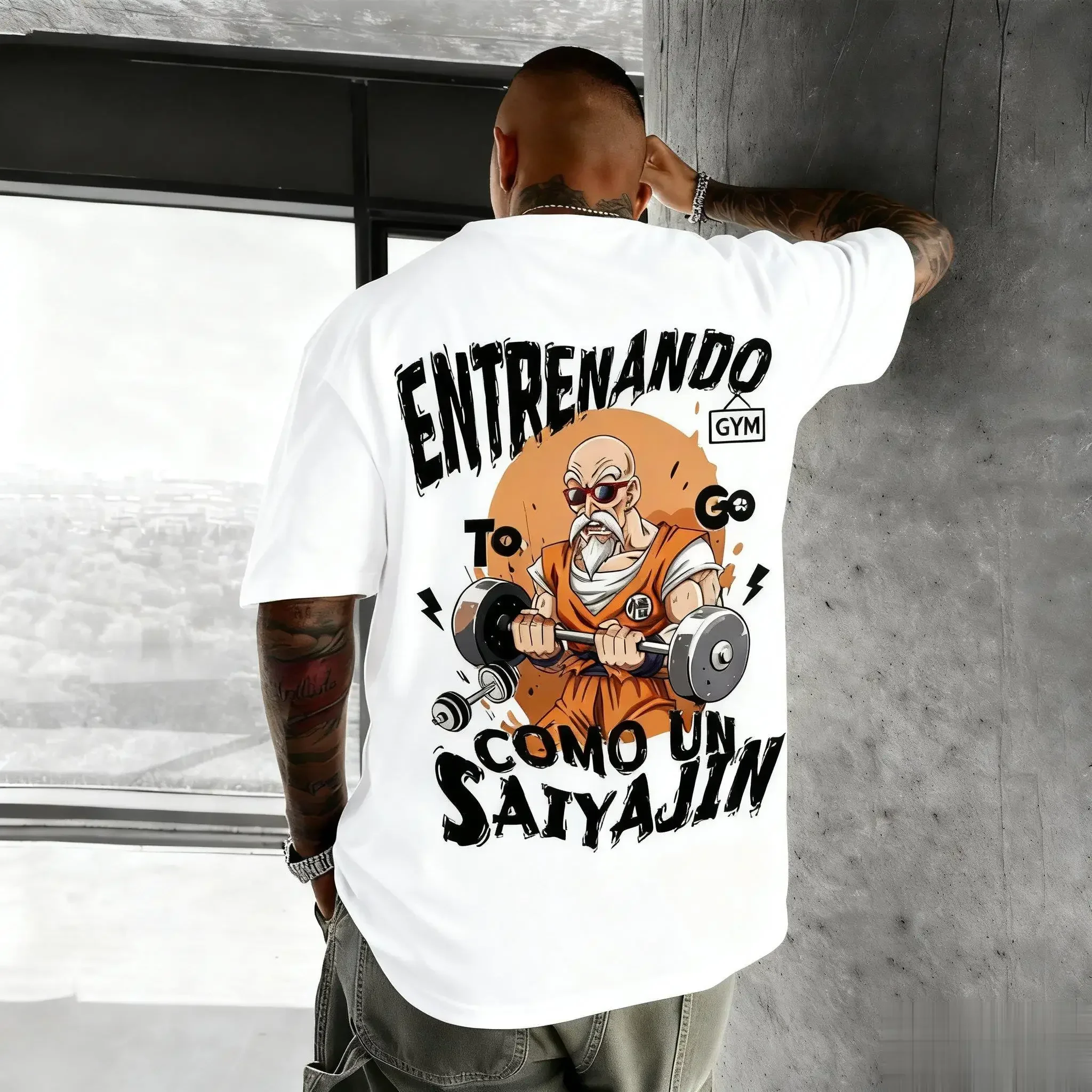 Unisex Dragon Ball Gym Training Master Roshi Anime Graphic T Shirt Men Women Streetwear Summer Vintage Cartoon Short Sleeve Tee