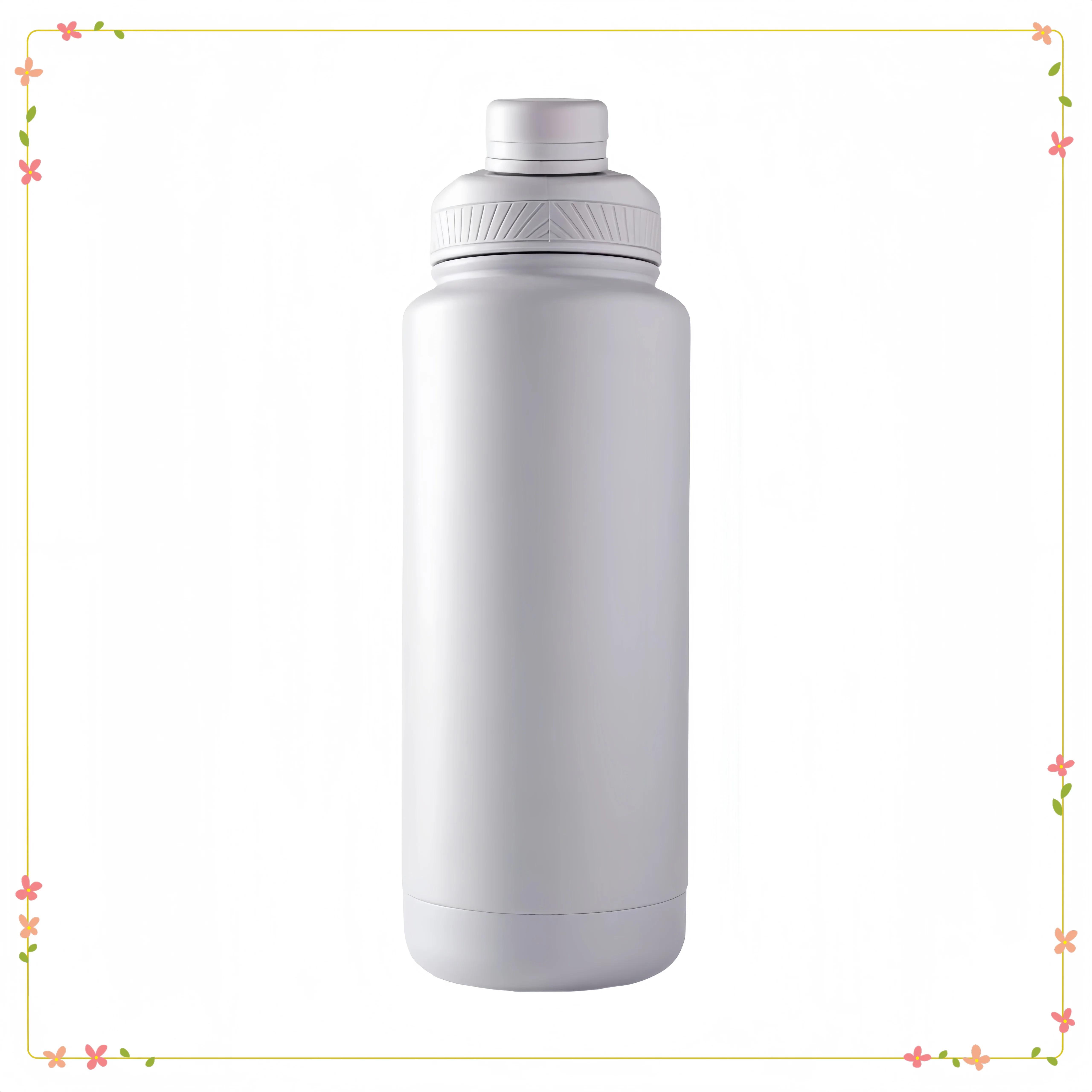 

(4 шт.) Бутылка для воды из нержавеющей стали на 40 унций, изолированная чашка серо-синего цвета, вакуумный термос с двойными стенками для кемпинга