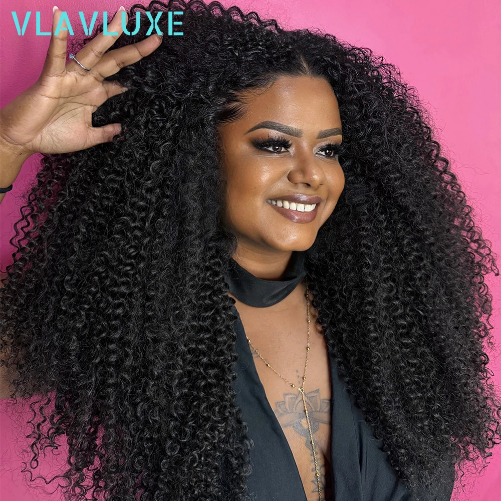 Glueless Hd Transparent Lace 450 Density Wigs Human Hair Kinky Curly Wig For Women Preplucked Wear And Go 32 34 Inches Curly Wig