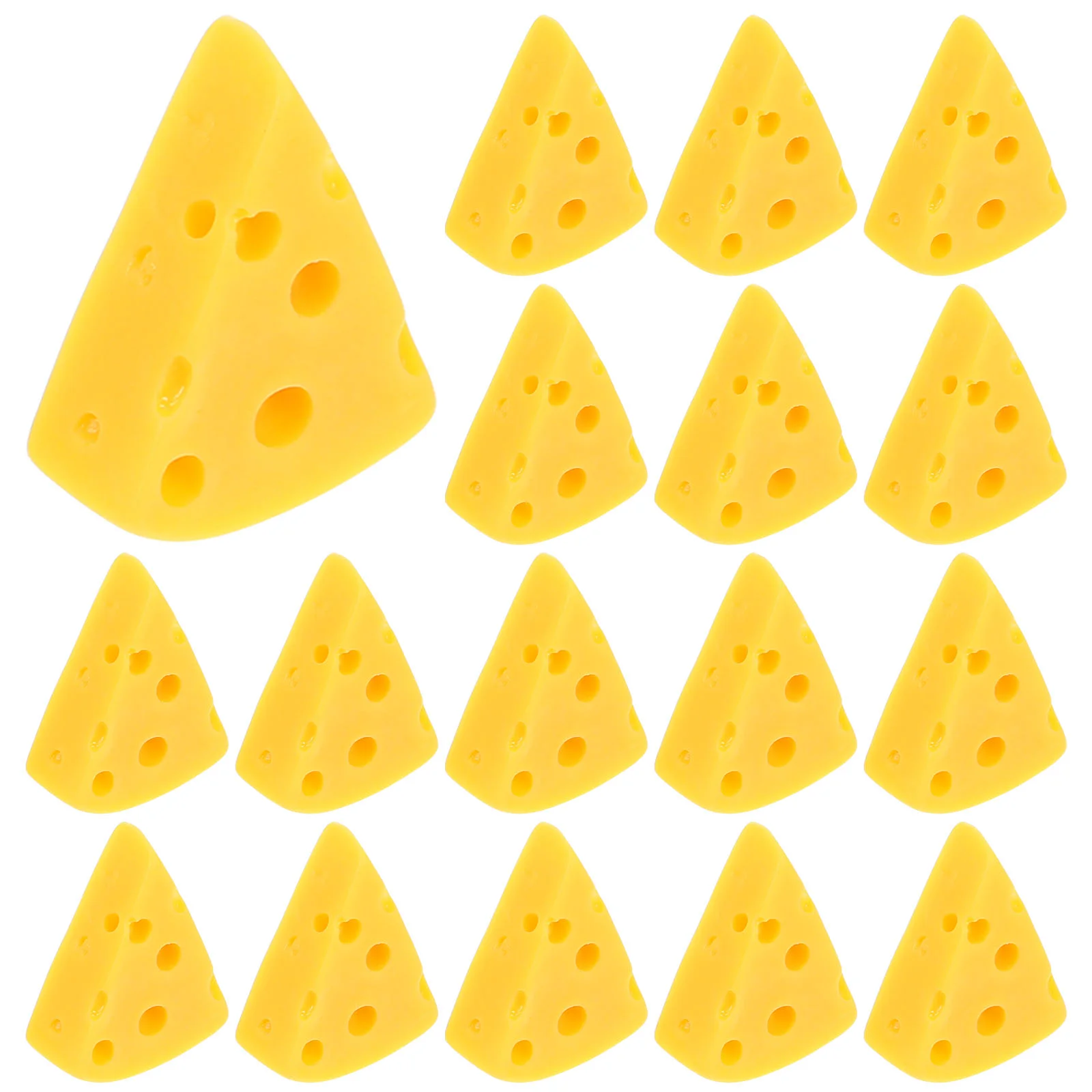 30 Pcs Triangular Cake Miniatures Food Cheese Toy Fake Cheesecake Kitchen Plastic Themed Party Decorations