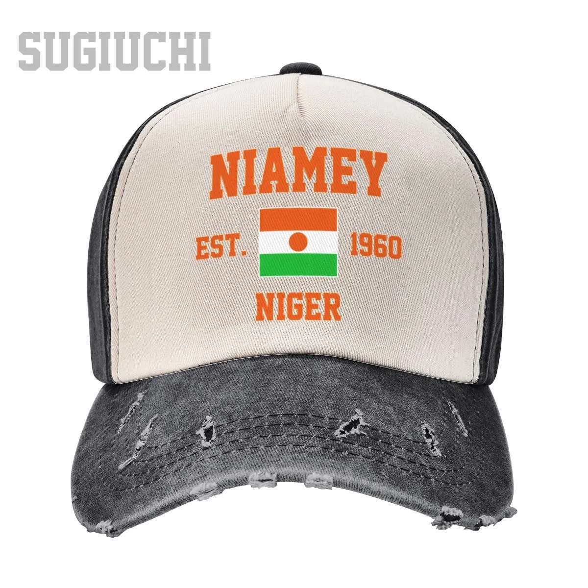 Unisex Baseball Cap Niger EST.1960 Niamey Capital Men Women Vintage Hats Washed Cotton Trucker Gift