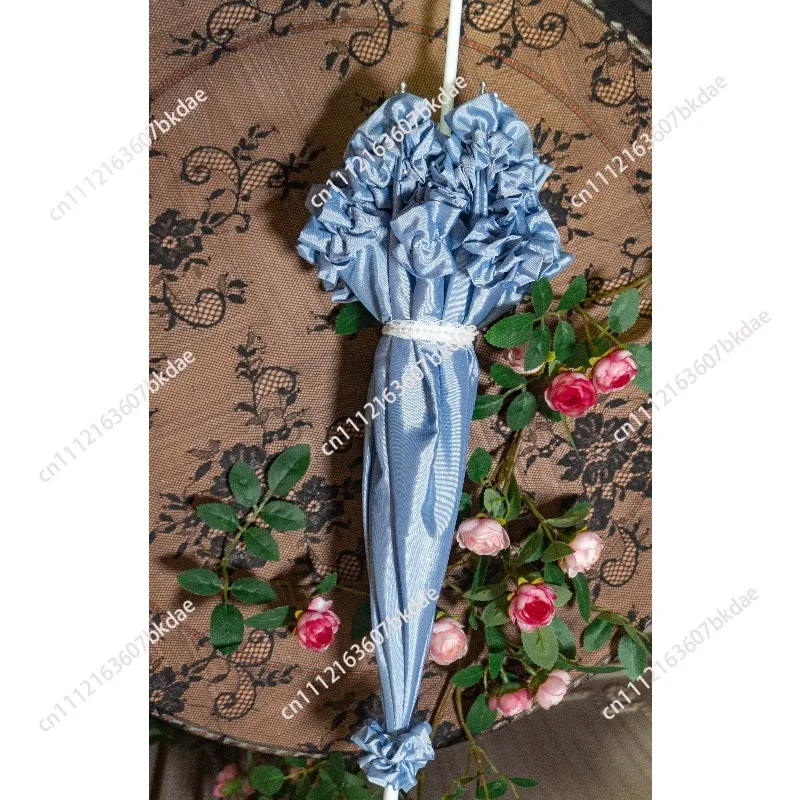 Handmade Imitation Antique Vintage Lolita Floral Umbrella Ocean Style Decorative Parasol For Wedding Photography Cosplay Party