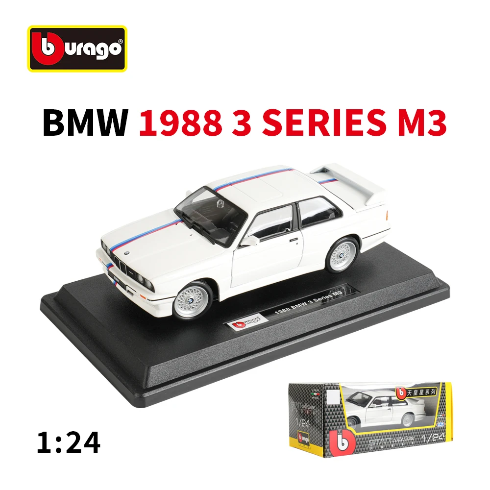 Bburago 1:24 BMW M3 (E30) 1988 Static Die Cast Vehicles Collectible Model Car Toys