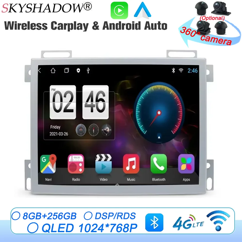 

8.4" IPS Carplay Android 14.0 12G+256G Car DVD Player Radio GPS WIFI BT For Dodge Charger Durango 1500 2500 JEEP Grand Cherokee