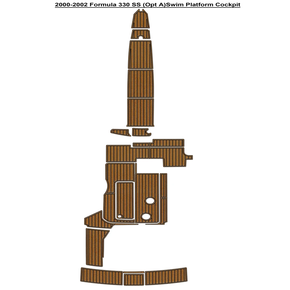 

2000-2002 Формула 330 SS (на открытой A) Платформа для плавания Кокпита Pad Лодка EVA Тиковая палуба Напольный коврик SeaDek Самоклеящийся стиль Gatorstep
