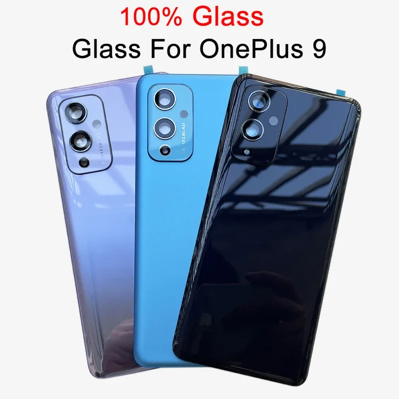 For One Plus 9 Gorilla Glass 5 Rear Housing Cover For OnePlus 9 Back Door Replacement Hard Battery Case