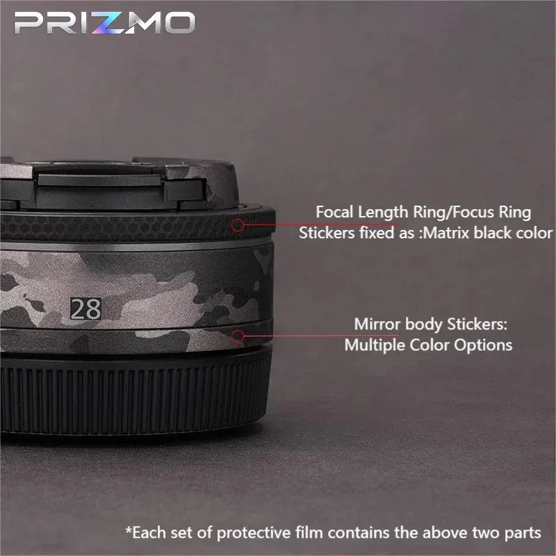 For Canon RF 28mm F2.8 STM Lens Skin Protective Sticker Anti-Scratch Vinyl Wrap Premium Body Decal Cover 28F2.8 Color blocking