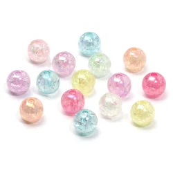 50pcs 8mm Mixed Color Broken Acrylic Beads Cracked Loose Spacer Beads For Jewelry Making Diy Bracelet Necklace Accessories