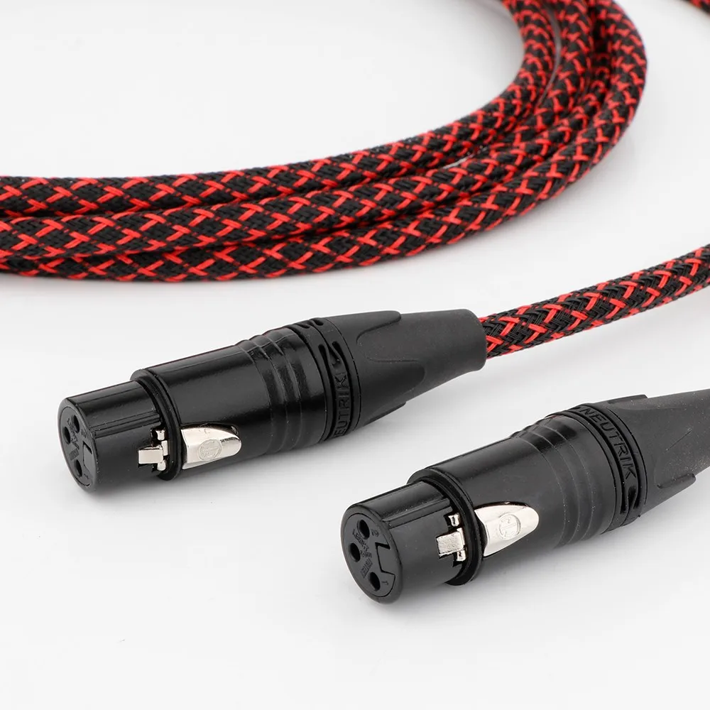 

Pair XLR Cable Male to Female, Microphone XLR Cable 3 Pin Nylon Braided Balanced Mic DMX Cable Patch Cords with Ofc Conductor