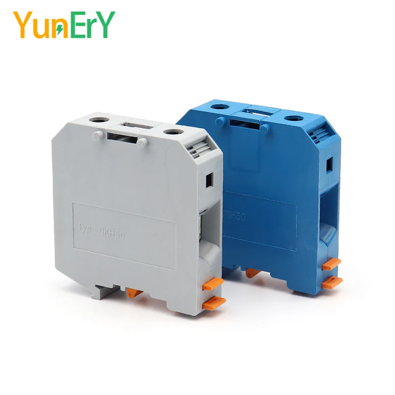 1PCS DIN Rail Terminal Block UK-50N Universal Wire Conductor Screw Type Connector Electrical Terminal Connector UK50N UKH50