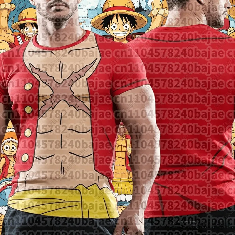 2026 Sommer Neuheiten Luffy Cosplay T-Shirt One Piece 3D-gedrucktes Kinder-Kurzarmshirt Themen-Comic-Ausstellungs-Kleidung Top