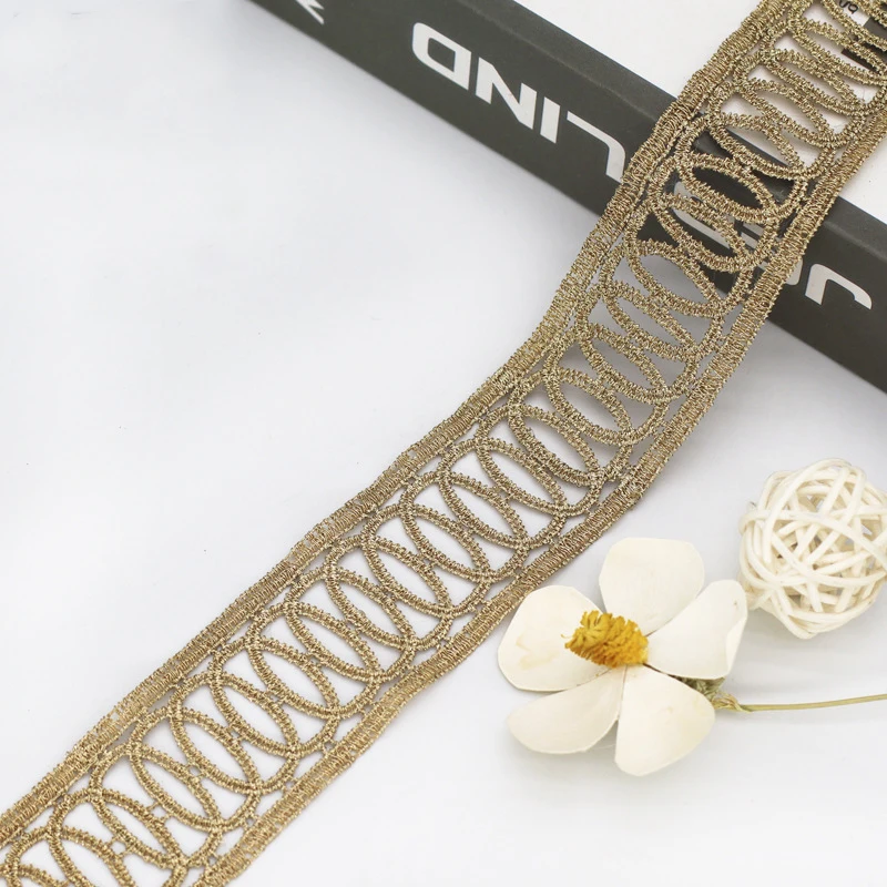 

30Yards Hollow Lolita Lace Ribbon Gold Thread Embroidery Lace Trim DIY Garment Dress Sewing Accessories 2025