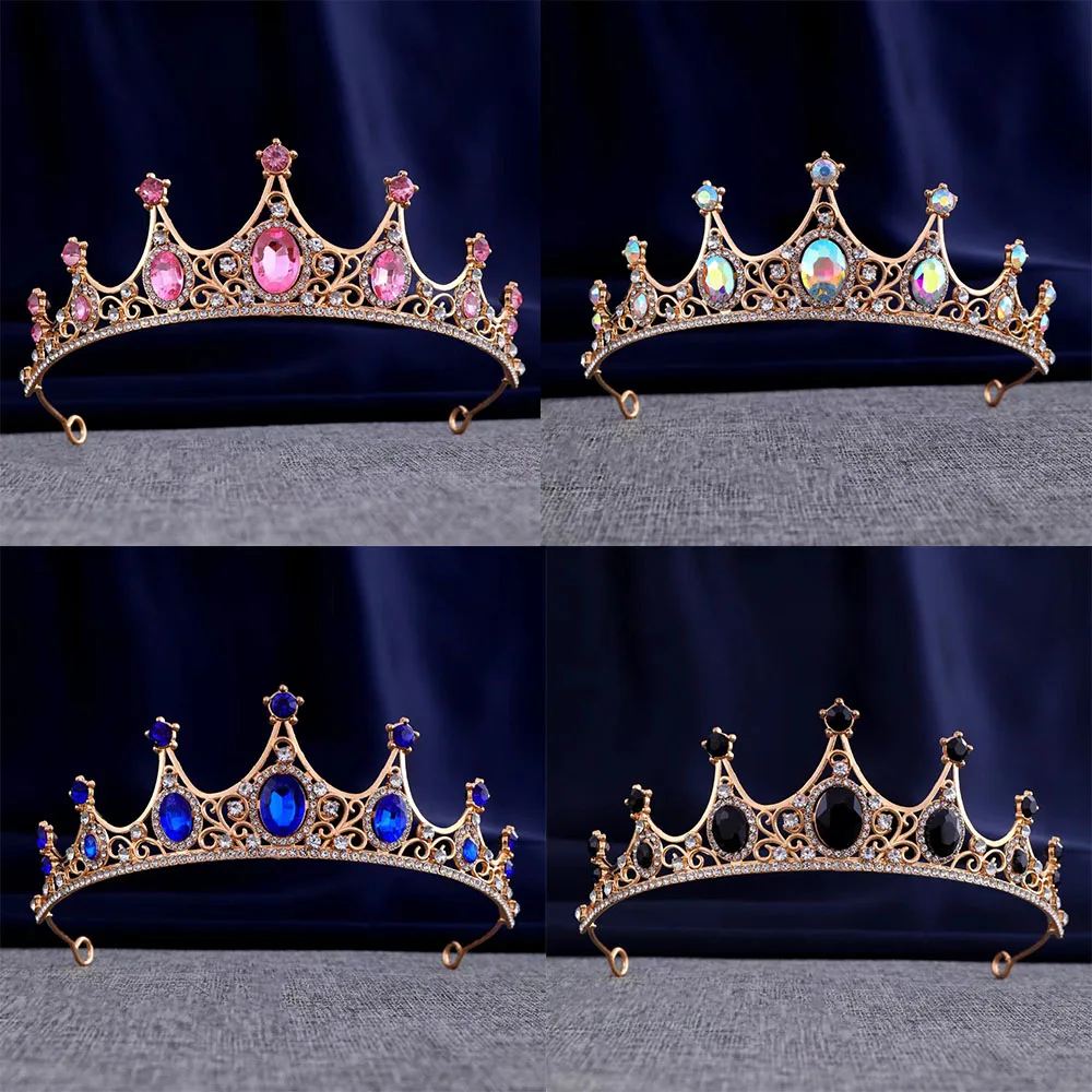 Popular Hair Jewelry Rhinestone Crowns Headband Crystal Princess Crown Bridal Tiaras for Girls Hair Accessories Party Gift New