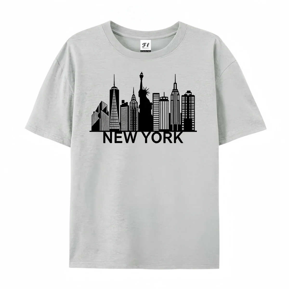 New York City Skyline T-shirt NYC Statue of Liberty Graphic Tee Vintage Urban Cityscape Casual Shirt Daily Stylish Streetwear
