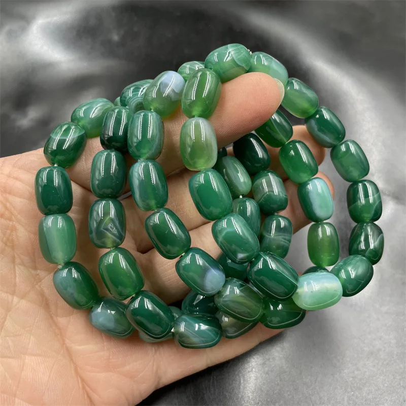 Agate Tube Bead , Women'S Green Chalcedony Bracelet, Special Offer
