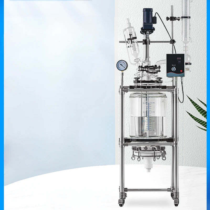 Double layer glass reactor laboratory high-temperature constant temperature small sand core filtration 10L/30L/50L/100L