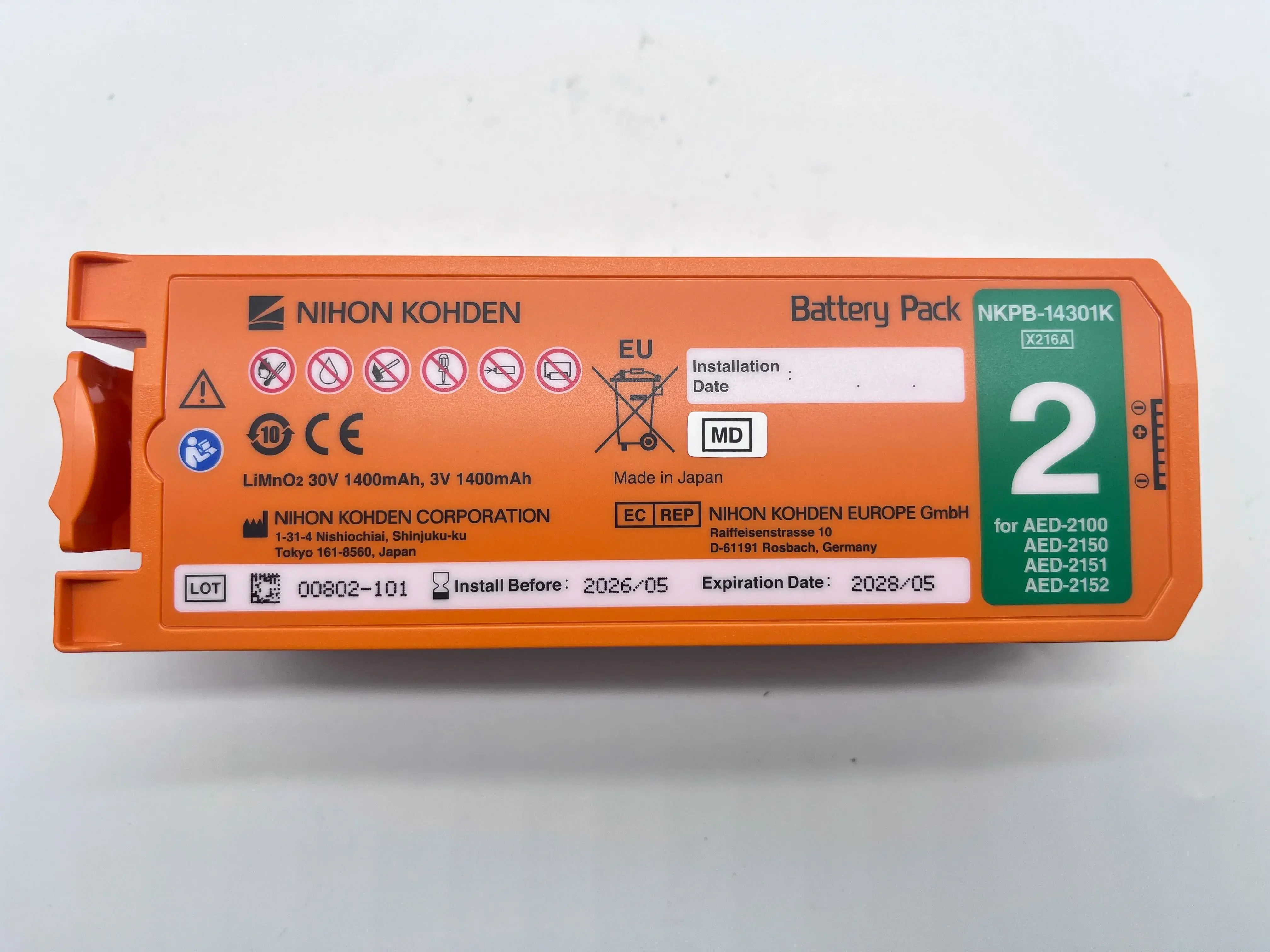 NKPB-14301K battery for Nihon Kohden Cardiolife 2100 AED SB-212VK New,Original