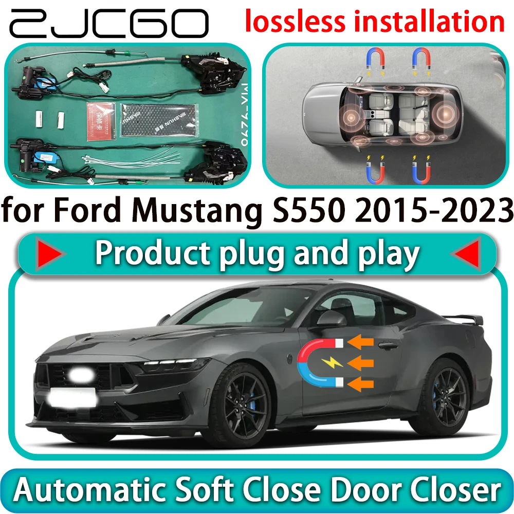 for Ford Mustang S550 2015-2023 OEM Auto Pull Car Soft Close Door Kit Power Latch Electric Door Catch Soft Closing Assist Silent