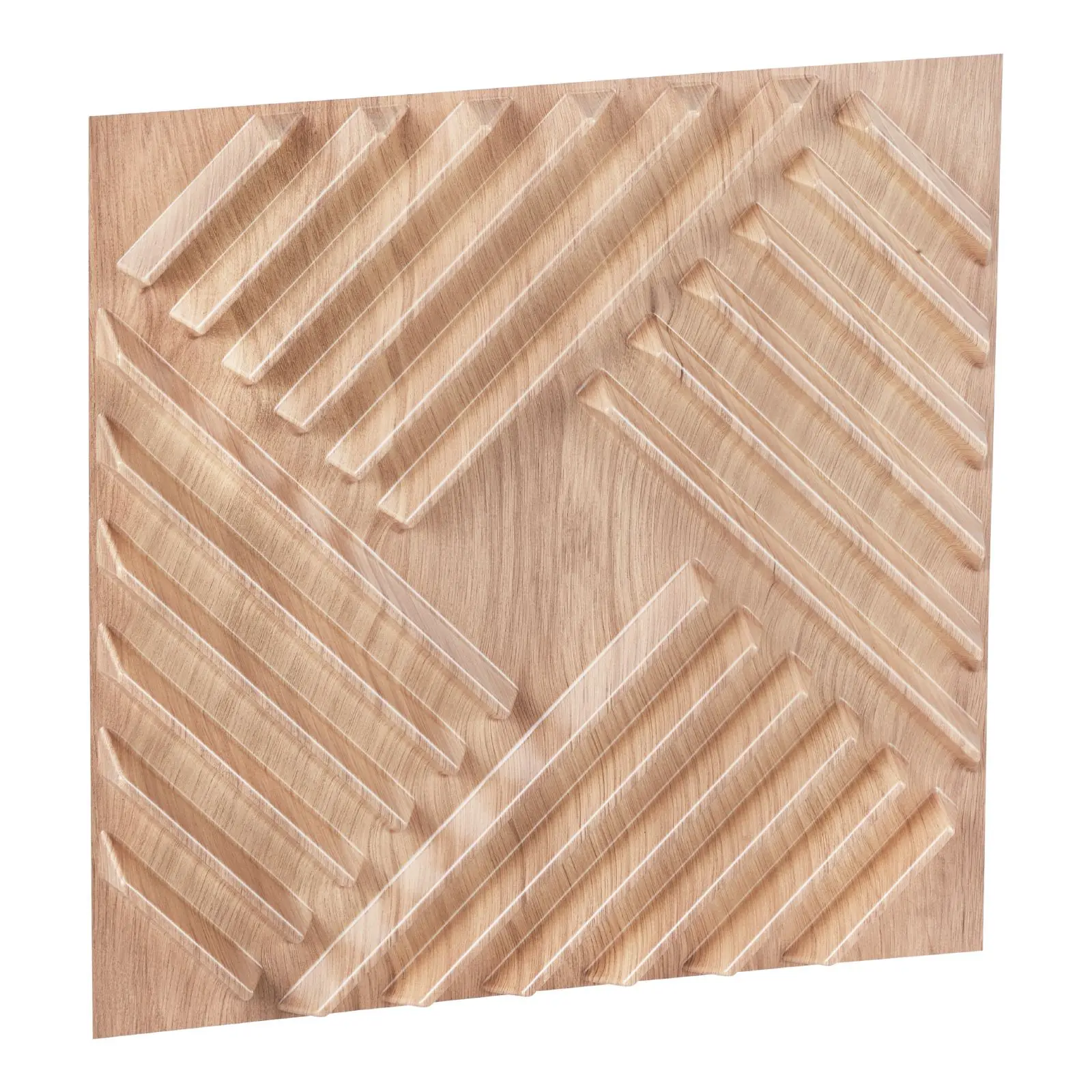 3D Wall Panels, 12-Pack 19.7 x 19.7 in PVC Modern Art Minimalist Salt Tiles, 32 Sq.Ft Coverage Accent Wall Panel, Interior Home Decor for Ceiling, Bedroom, Living & Gaming Room, Light Wood Color view 8