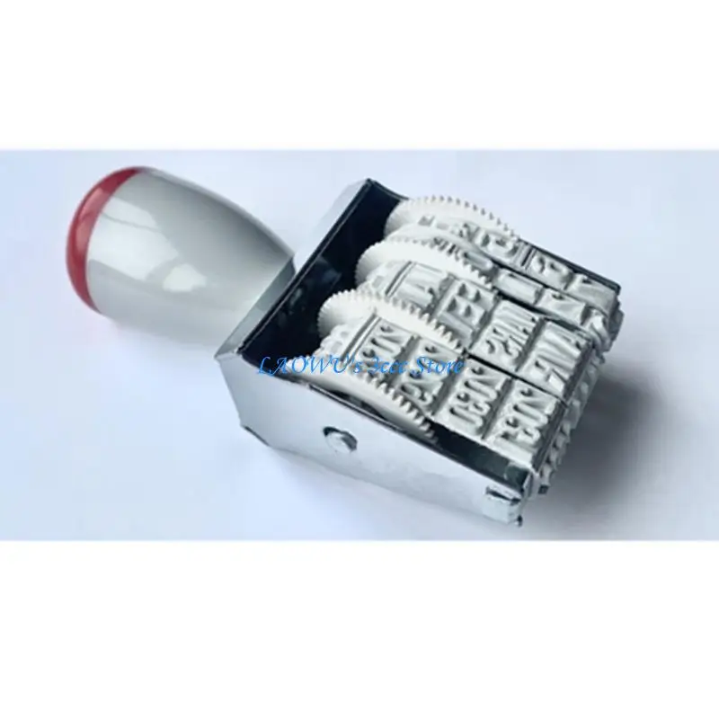 

Y8AD English/Spanish/French Date Stamp Inking Dater Stamp Adjustable Number Stamp