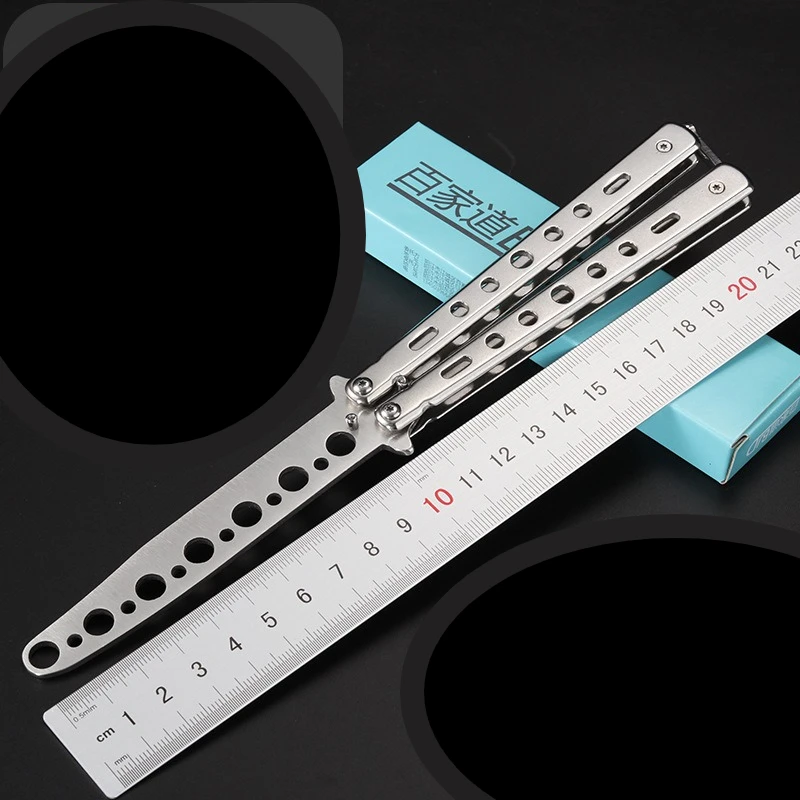 أداة تدريب على شكل فراشة قابلة للطي من الفولاذ المقاوم للصدأ للجيب، أداة غير مقطوعة للألعاب الخارجية وحركات اليد