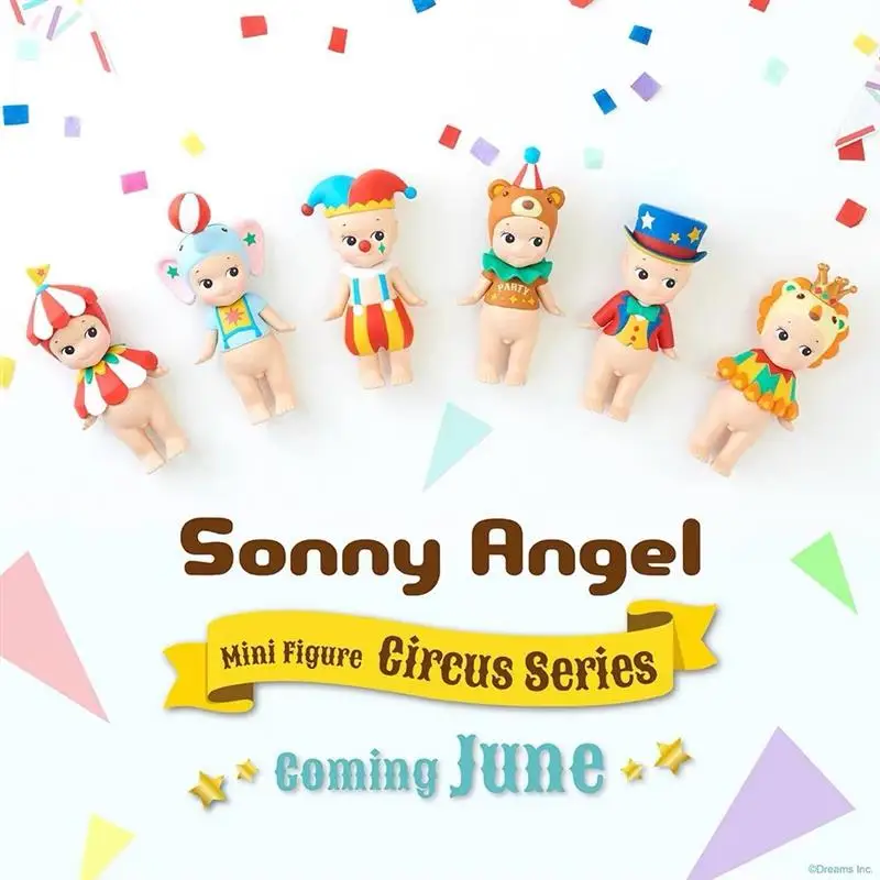 Authentic Stock Sonny Angel Come On! Circus Series Blind Box Elephant Lion Rabbit Clown Sheep  Childrens Birthday Gift Toys