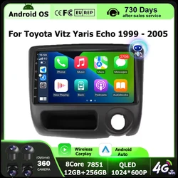 For Toyota Vitz Yaris Echo 1999 - 2005 WIFI Android 16 Auto Radio Video Multimedia Player stereo GPS Navigation Wireless Carplay