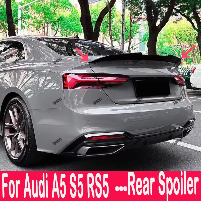Car Spoiler For Audi A5 S5 RS5 B9 2-4Door 2017-2024 Coupe Sportback PSM Style Forged Real Carbon Fiber Trunk Wing - view 4
