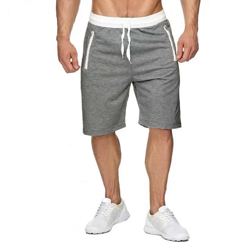 Shorts atléticos de secagem rápida com bolsos com zíper, shorts de corrida masculino, treino de ginástica, fitness, caminhada, novo, verão, 2023