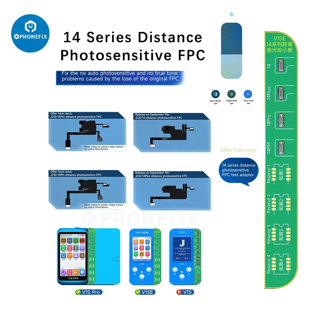 Receptor JC V1SE, placa de detección FPC, auricular, altavoz flexible para iPhone 8-15, reparación de identificación facial de tono verdadero sin receptor Original PFC