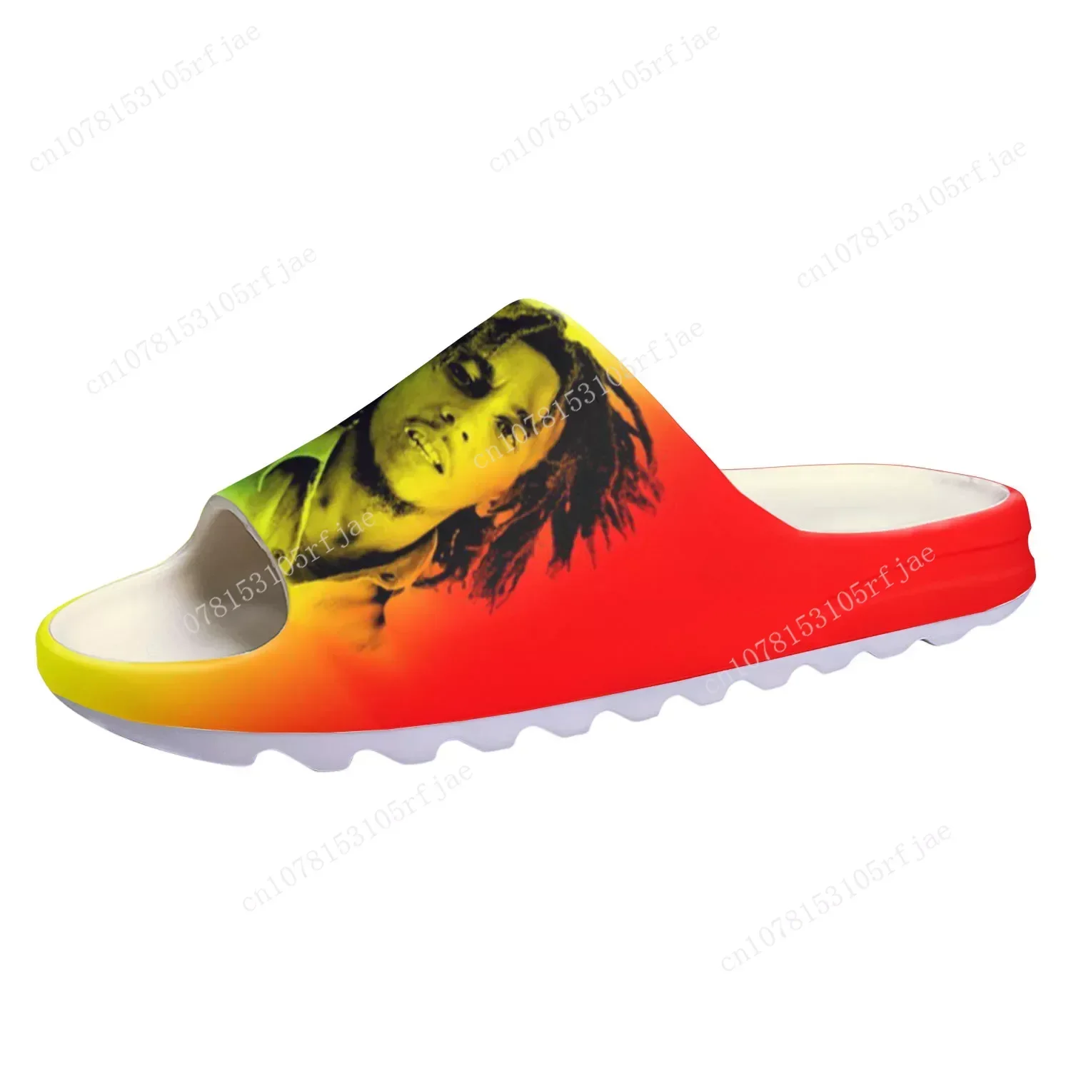 Bob Marley Reggae Rock Music Star Soft Sole Sllipers Home Clogs Water Shoes Mens Womens Teenager Customize on Shit Sandals