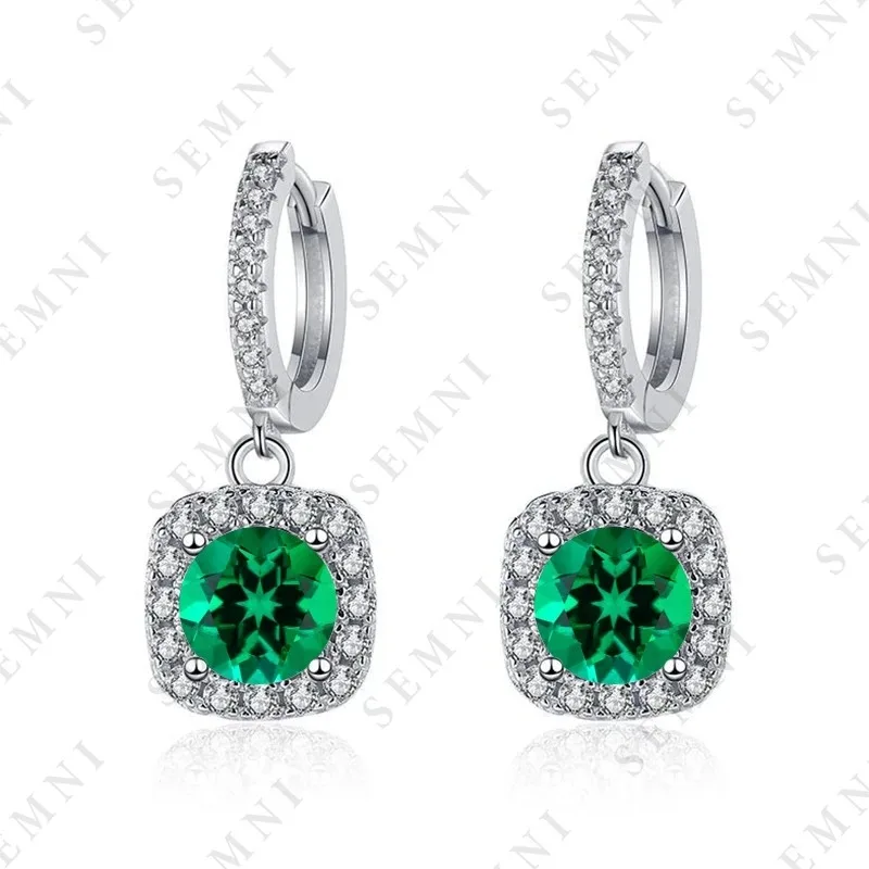 SEMNI 1.0/2.0/4.0/6.0ct Moissanite Diamond Drop Earrings for Women Ruby Sapphire Emerald Wedding Jewelry 925 Sterling Silver