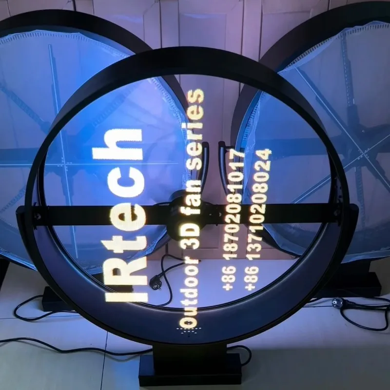 3D Hologram Advertising Equipment Outdoor Wall Mount Waterproof 3D Hologram LED Fan Display Single/Double Side LOGO Display