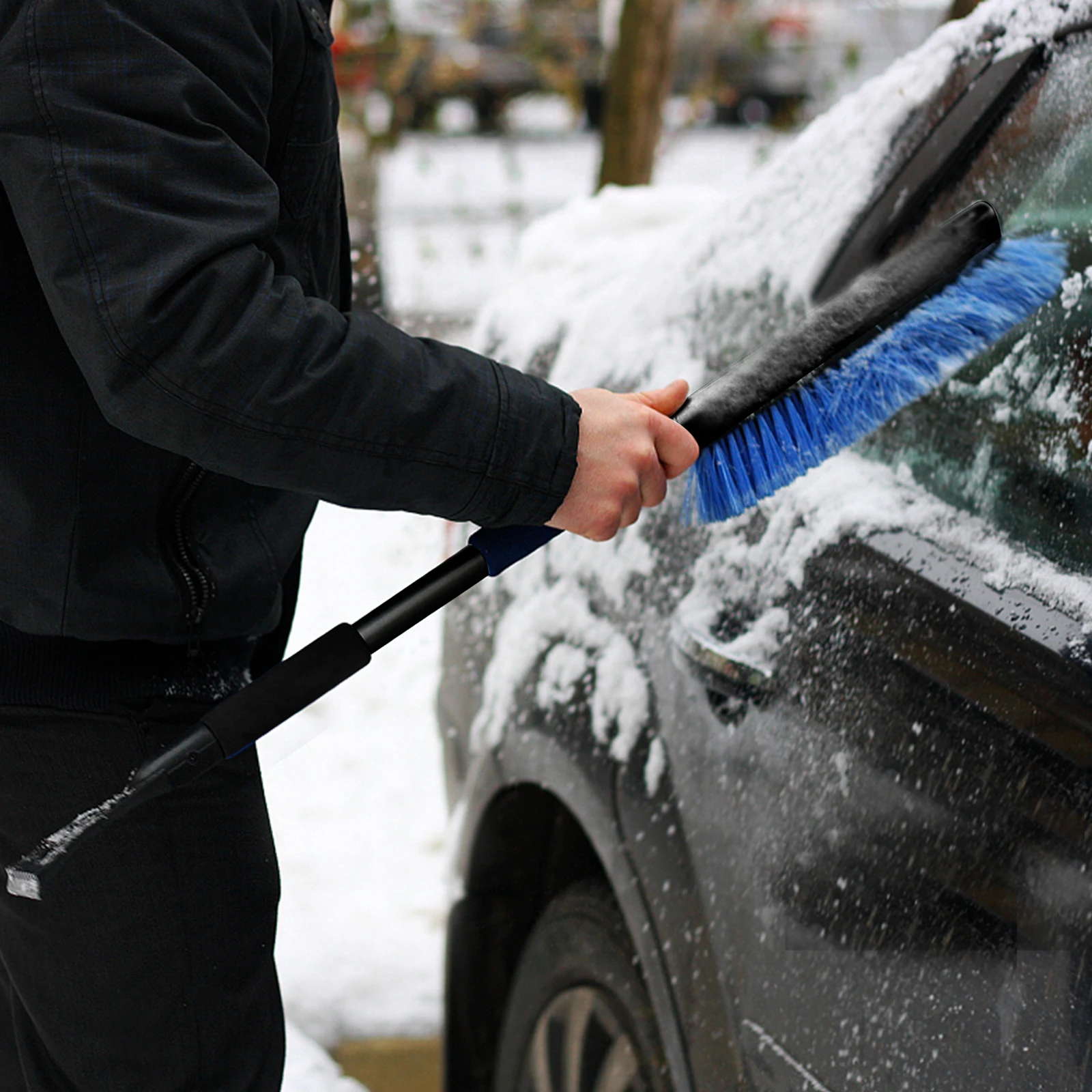 

Ice Shovel Snow Brush Combination Heavy Duty Plastic Car Deicing Tool Ergonomic Handle Quick Snow Removal Widened Head No