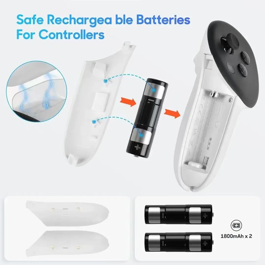 Aolion Charging Dock For Oculus Quest 3 VR Headset Controller Charging Station Dock Storage Charger For Meta Quest 3 Accessories