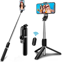 KuWFi Wireless Bluetooth Selfie Stick Telescopic Stick Selfie Compatible Camera Tripod Stand  for Live Streaming