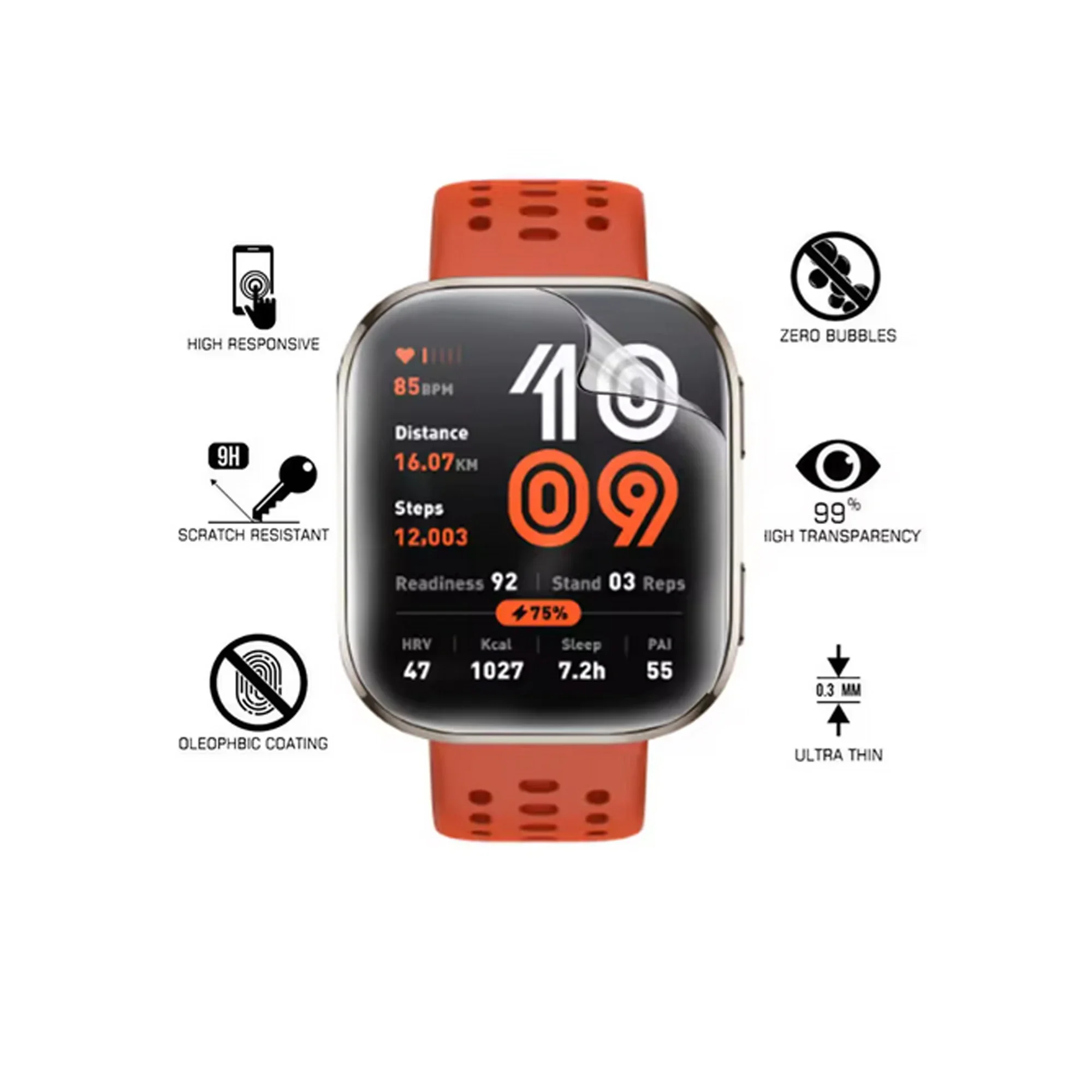 3PCS/5PCS/10PCS Protezione dello schermo per Huami Amazfit Bip 6 HD Orologio Cover Copertura completa Pellicola protettiva Accessori