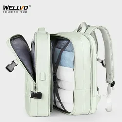 Mochila de viaje extensible para hombre y mujer, bolsa grande para ordenador portátil, equipaje para estudiantes, viaje de negocios, carga USB, XA299C