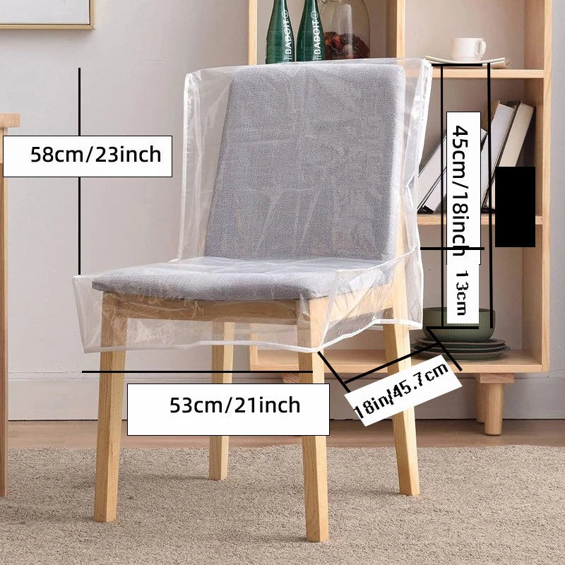 Przezroczysty plastikowy pokrowiec na krzesło, ochronny pokrowiec na krzesło do jadalni z PVC, uniwersalny, wodoodporny, olejoodporny, odporny na zarysowania pokrowiec na krzesło.