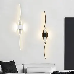 Luces LED de pared para interiores, lámparas de pared para dormitorio, mesita de noche, candelabros de pared, iluminación interior para pasillo, balcón, negro, dorado, blanco