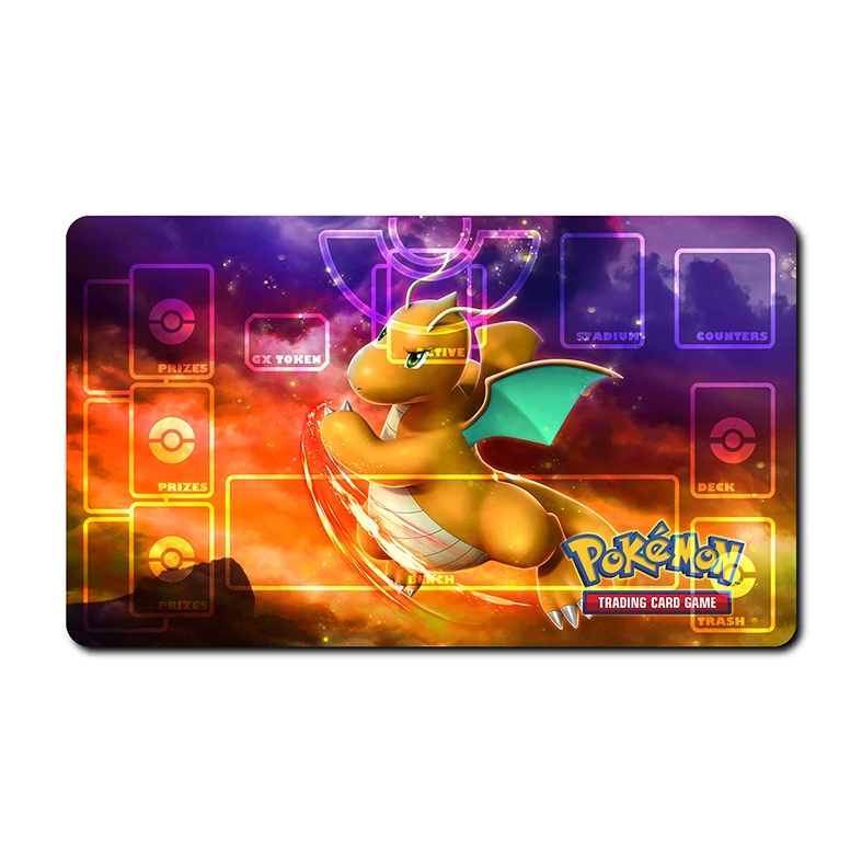 PTCG Drago Rayquaza Necrozma Giratina 600x350mm Griglia di Carta Playmat Anime Cartoon Dialga Singolo Giocatore di Battaglia Gioco Da Tavolo Zerbino Giocattolo