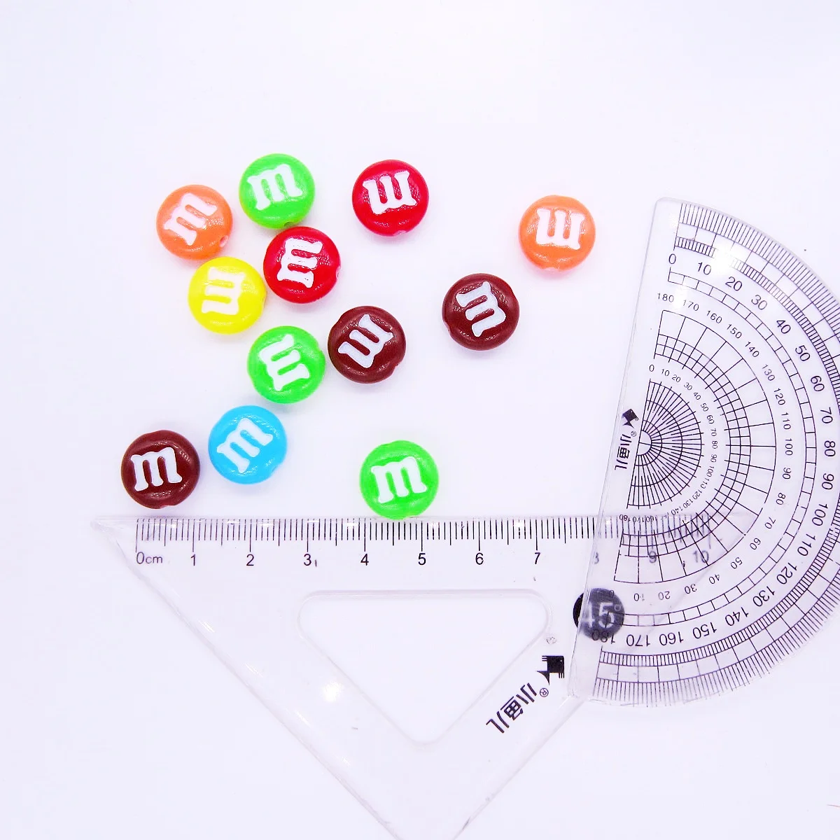 720PCS Acrylic Rainbow M Bean Bead 14mm Drop Oil With Hole Loose Beads DIY Mobile Phone Key Chain Material Jewelry Accessories