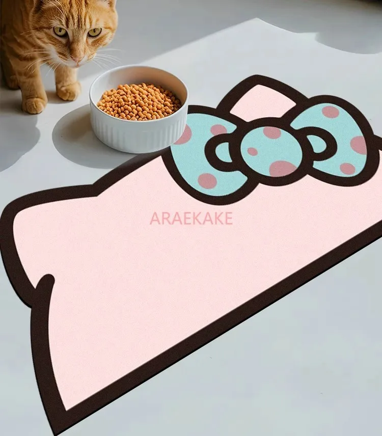 Cat and dog bowl pad, waterproof and non slip silicone pad for cats, leak proof and spill proof food bowl pad for dogs, no wash