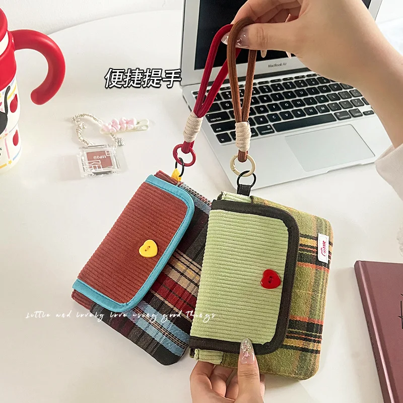 Fresh Checkered Candy Color Series Mini Portable Wallet